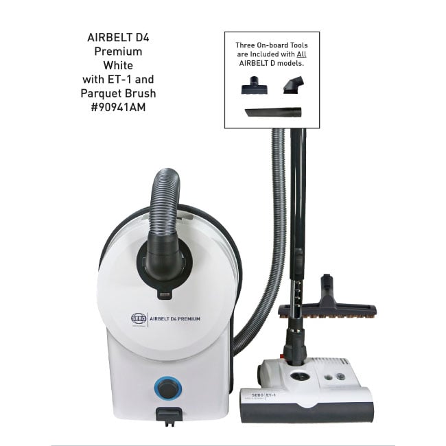 Sebo Airbelt canister vacuum with extension wand accessory