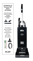 Sebo Automatic X7 Premium Pet Black Onyx spec info