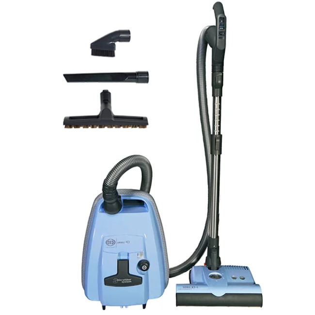 Sebo Airbelt K3 Premium canister vacuum in Pastel Blue